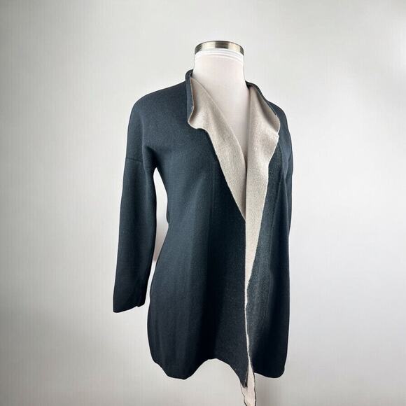 MM LaFleur O'Keeffe Sweater Cardigan Wool Silk Cashmere Duster XL *MISSING BELT* - Picture 3 of 16